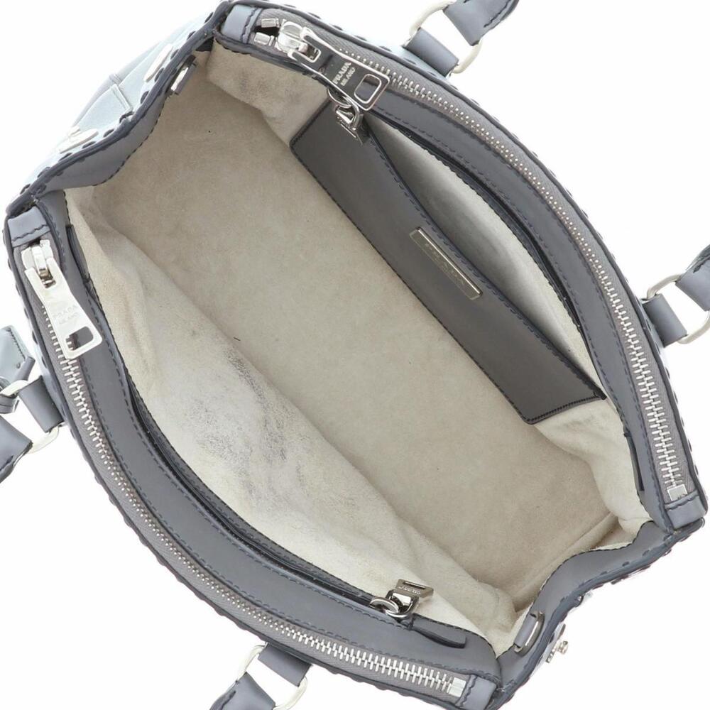 PRADA Leather Tote Bag Shoulder Messenger Gray - Picture 6 of 6